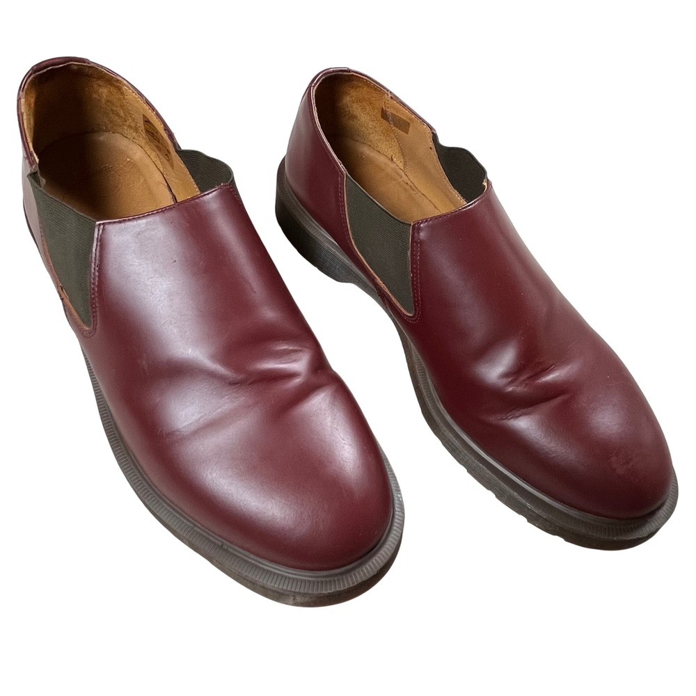 Dr. Martens Louis Gusset Slip On Shoe Mens 12 Cherry Red Leather Oxblood Docs